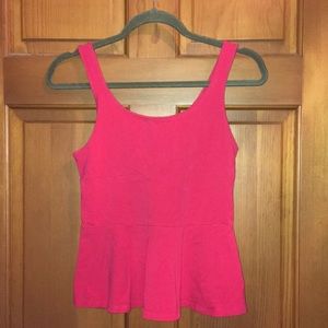 Express Bright pink peplum sleeveless top